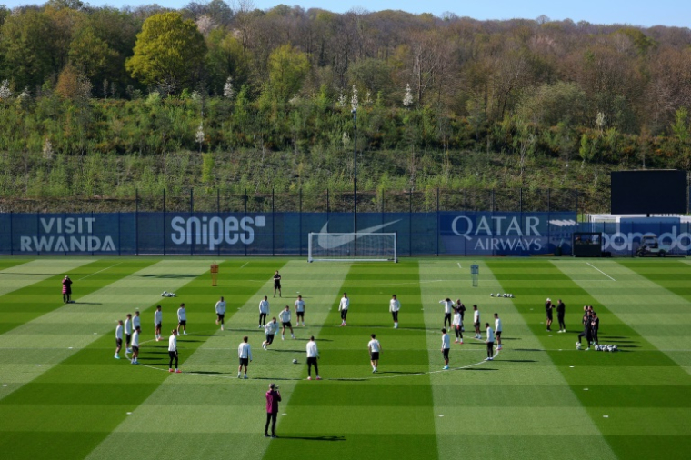 Le centre d'entraînement du PSG à Poissy en avril 2025, l'une des villes candidates avec Massy pour accueillir le futur grand stade du club parisien ( AFP / FRANCK FIFE )
