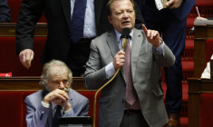 Stéphane Peu, le 15 février 2023, à Paris ( AFP / LUDOVIC MARIN )