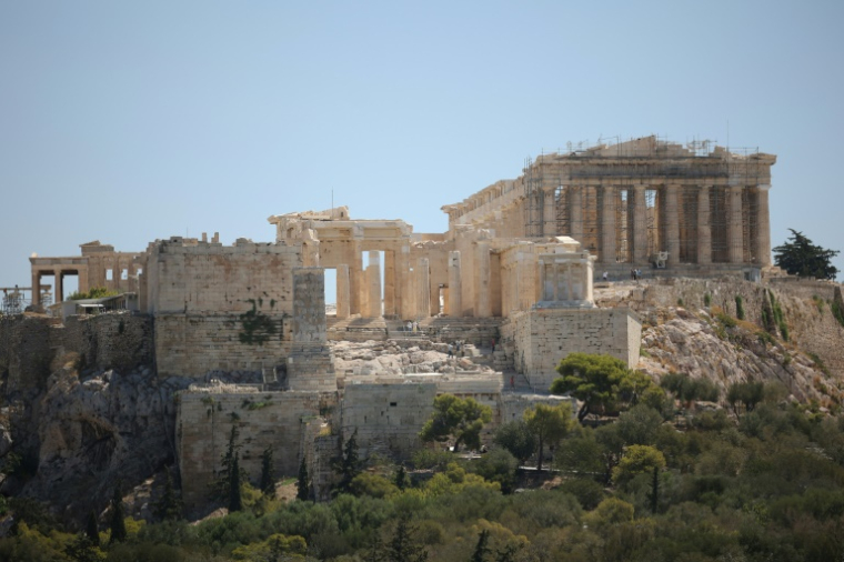 Le temple du Parthénon sur la colline de l'Acropole, à Athènes, le 17 juillet 2024 en Grèce ( AFP / Aris Oikonomou )