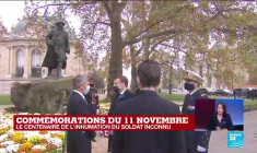 Commémorations du 11-Novembre : minute de silence devant la statue de Georges Clémenceau