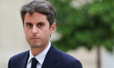 Le patron du parti Renaissance, Gabriel Attal, le 10 octobre 2025 à l'Elysée, à Paris ( AFP / Ludovic MARIN )