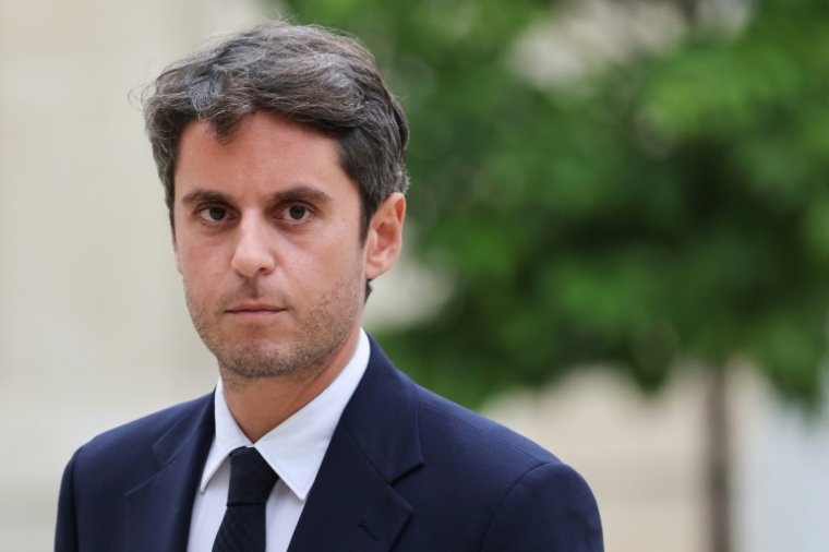 Le patron du parti Renaissance, Gabriel Attal, le 10 octobre 2025 à l'Elysée, à Paris ( AFP / Ludovic MARIN )