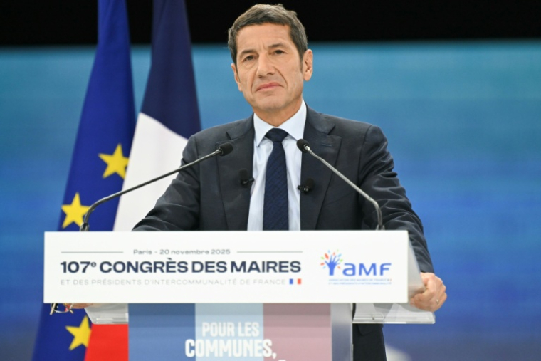 Le président de l'Association des maires de France (AMF), David Lisnard (Les Républicains), au 107e congrès de l'organisation, à Paris, le 20 novembre 2025 ( POOL / Bertrand GUAY )