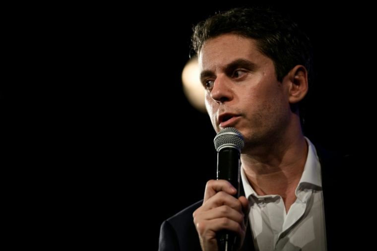 Gabriel Attal, le 28 avril 2026 à Lyon ( AFP / JEFF PACHOUD )