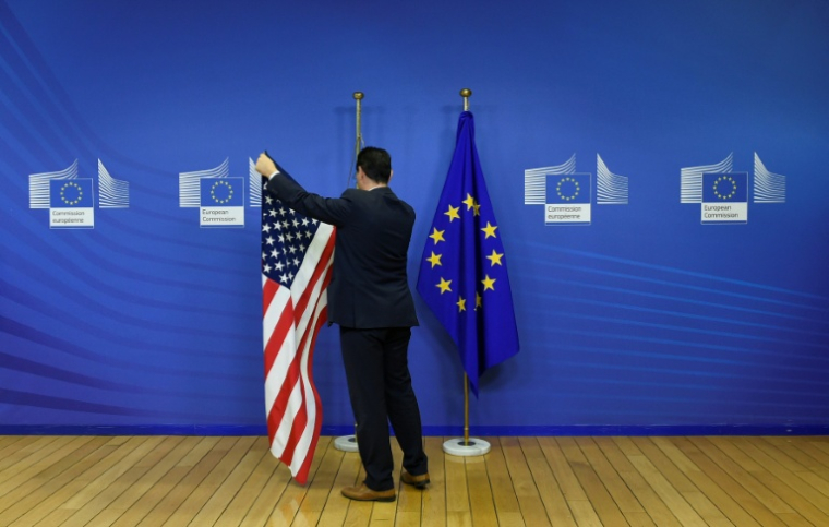 L'UE va plaider pour une réduction des droits de douane imposés par Washington sur les importations d'acier à l'occasion d'une visite de responsables américains à Bruxelles ( AFP / JOHN THYS )