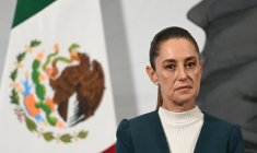 Le président Claudia Sheinbaum lors d'une conférence de presse à Mexico, le 13 octobre 2025 ( AFP / YURI CORTEZ )