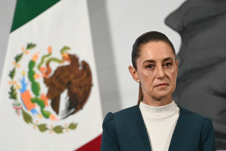 Le président Claudia Sheinbaum lors d'une conférence de presse à Mexico, le 13 octobre 2025 ( AFP / YURI CORTEZ )
