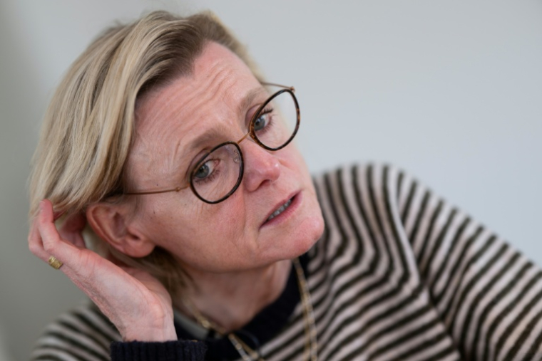 Veerle Hegge, épouse du Premier ministre belge Bart De Wever, répond aux questions de l’AFP à Anvers, en Belgique, le 13 avril 2026 ( AFP / JOHN THYS )