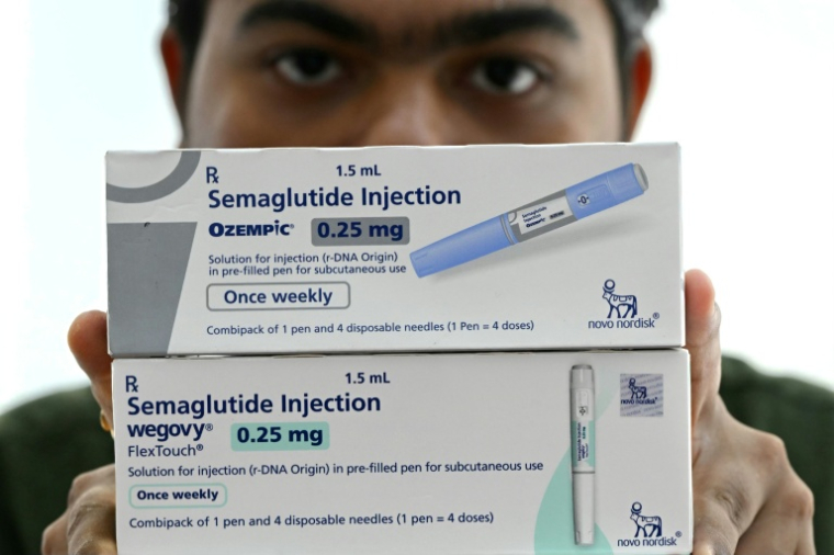 Ozempic ou Wegovy, initialement développés pour lutter contre le diabète, imitent une hormone gastro-intestinale (GLP-1) et pourraient avoir d'autres bénéfices, notamment cardiovasculaires ( AFP / Indranil MUKHERJEE )