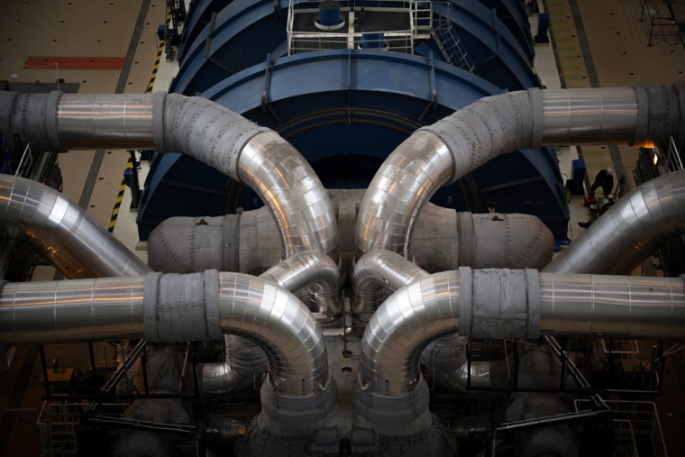 La "salle des machines" de l'EPR de Flamanville (illustration) ( AFP / LOU BENOIST )