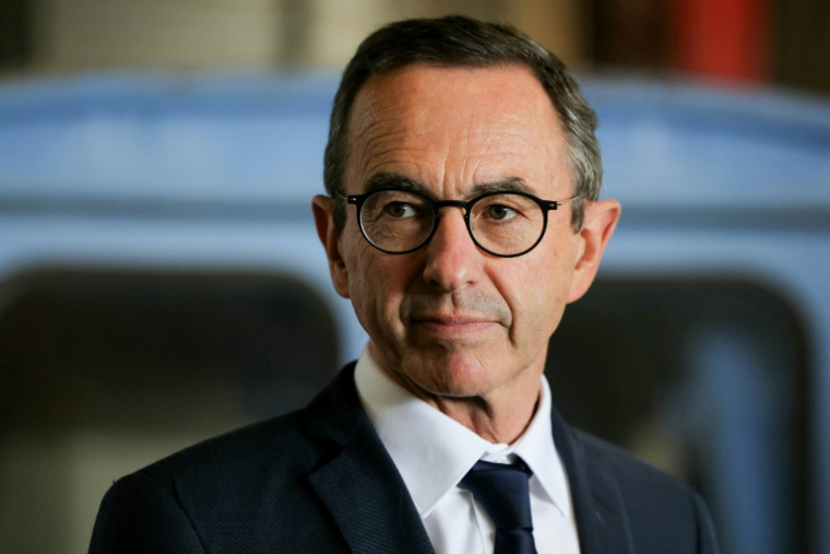 Le ministre de l'Intérieur Bruno Retailleau près de Condecourt, au nord de Paris, le 23 juillet 2025 ( AFP / Thomas SAMSON )