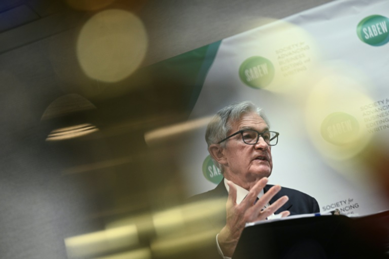 Le président de la Banque centrale américaine, Jerome Powell, à Arlington, en Virginie, le 4 avril 2025 ( AFP / Brendan SMIALOWSKI )