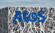 Logo de la société française de conseil en informatique Atos, à Angers