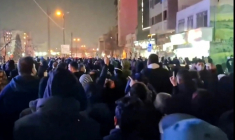 Image publiée sur les réseaux sociaux le 8 janvier 2026 montrant une manifestation à Téhéran ( UGC / - )