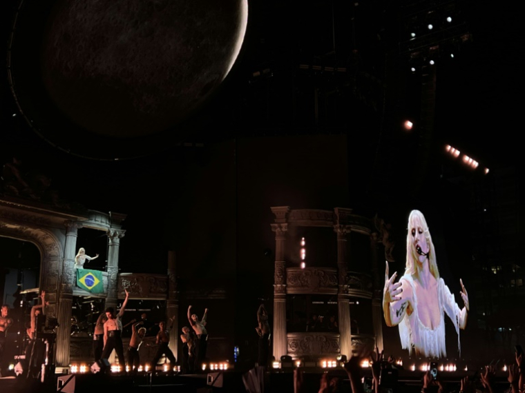 La pop star américaine Lady Gaga lors de son concert sur la plage de Copacabana à Rio de Janeiro, Brésil, le 3 mai 2025 ( AFP / STRINGER )