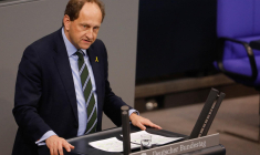 Alexander Graf Lambsdorff lors d'une session au Bundestag, le 21 novembre 2017.  ( AFP / ODD ANDERSEN )