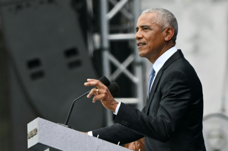 L'ancien président des Etats-Unis Barack Obama lors de l'inauguration de son musée présidentiel à Chicago, le 18 juin 2026 ( AFP / Pedro UGARTE )