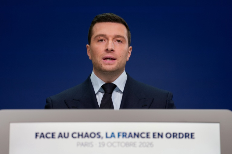 Le président du RN Jordan Bardella le 19 octobre 2026 à Paris ( AFP / Dimitar DILKOFF )