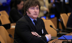 Le président argentin Javier Milei, à l'assemblée générale de l'ONU à New York le 22 septembre 2026. ( POOL / CHARLY TRIBALLEAU )