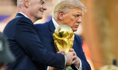 Gianni Infantino et Donald Trump, le 19 juillet, au stade New York (New Jersey) ( GETTY IMAGES NORTH AMERICA / ANDREW HARNIK )