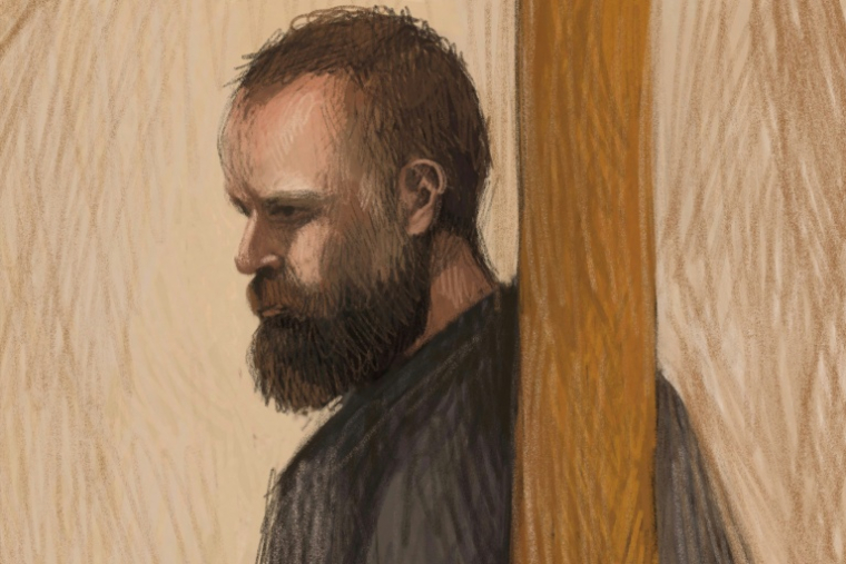Croquis d'audience représentant Brendan Nugent, au tribunal de Wangaratta, le 21 octobre 2026 ( Anita LESTER / Handout )