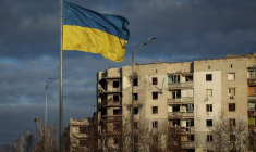La ville de Borodianka, dans la région de Kiev, en Ukraine