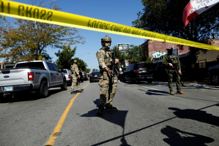 Des forces de la sécurité intérieure à Chicago, le 4 octobre 2025  ( AFP / OCTAVIO JONES )