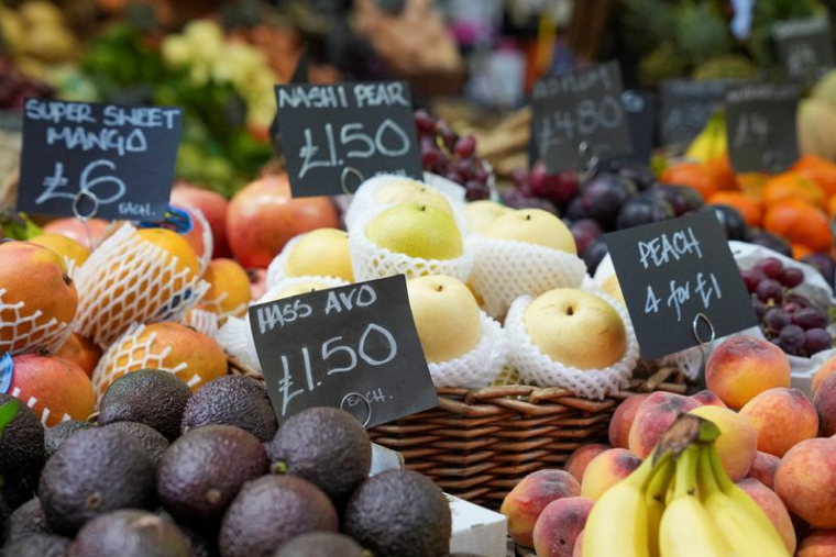 Les prix des aliments sont affichés au Borough Market