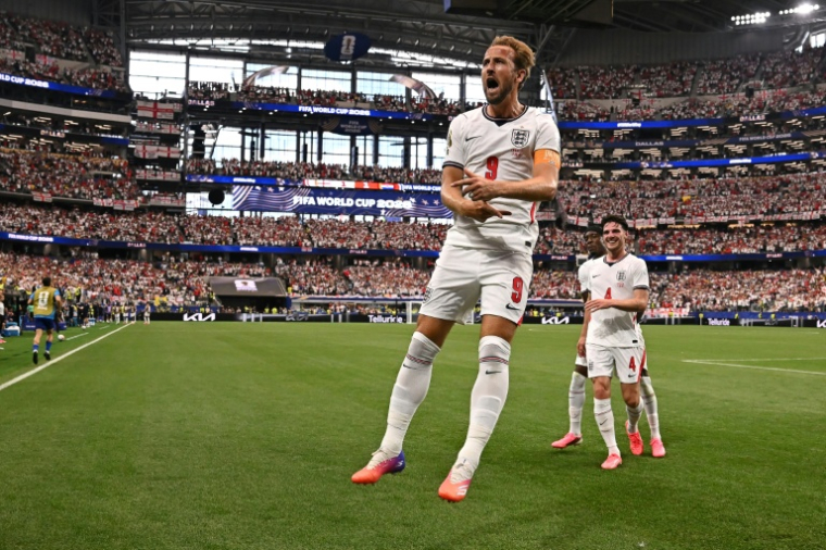 Harry Kane après avoir marqué lors du premier choc du Mondial 2026 entre l'Angleterre et la Croatie, le 17 juin 2026 à Dallas ( AFP / Paul ELLIS )
