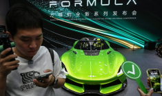 La Formula X de Fangchengbao, la sous-marque de BYD, est exposée au Salon automobile de Pékin, le 24 avril 2026 ( AFP / JADE GAO )