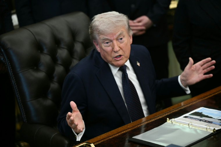 Le président américain Donald Trump s'exprime depuis la Maison Blanche, le 23 avril 2026 à Washington ( AFP / Brendan SMIALOWSKI )