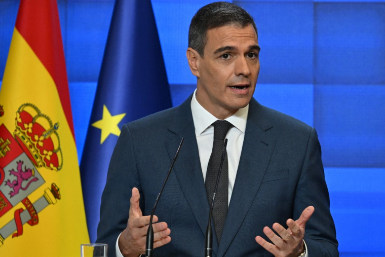 Le Premier ministre espagnol, Pedro Sanchez, le 31 juillet 2024, à Madrid ( AFP / JAVIER SORIANO )
