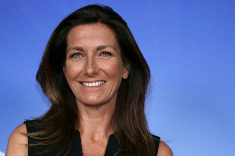 Anne-Claire Coudray au siège de TF1 à Boulogne-Billancourt, dans les Hauts-de-Seine, le 18 juin 2026 ( AFP / Alain JOCARD )