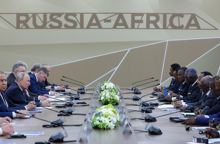 Le sommet Russie-Afrique à Saint-Pétersbourg, le 28 juillet. ( TASS Host Photo Agency / ALEXANDER RYUMIN )