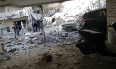 Les suites d'une frappe israélienne sur le centre de Beyrouth