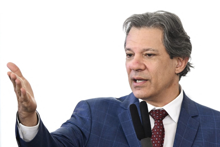 Le ministre brésilien de l'Economie, Fernando Haddad, le 22 avril 2024 ( AFP / EVARISTO SA )