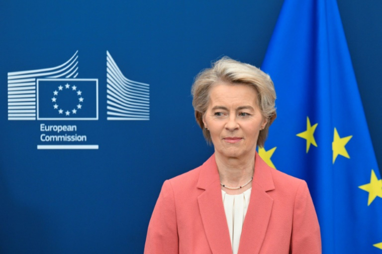 La présidente de la Commission européenne Ursula von der Leyen, à Bruxelles, le 29 janvier 2025 ( AFP / Nicolas TUCAT )