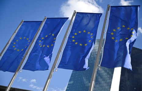 Des drapeaux de l'Union Européenne