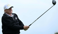 Le président américain Donald Trump  inaugurer officiellement le parcours "Trump International Golf Links" à Balmedie, dans le nord-est de l'Écosse, le 29 juillet 2025. ( AFP / Brendan SMIALOWSKI )