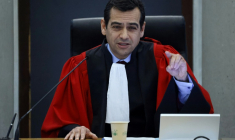 Peimane Ghaleh-Marzban, alors président judiciaire de Bobigny, lors d'une audience de rentrée à Bobigny, le 22 janvier 2024 ( AFP / Ludovic MARIN )