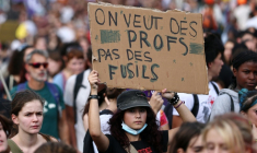 La manifestation fonction publique à Paris le 29 septembre 2026 ( AFP / Anne-Christine POUJOULAT )