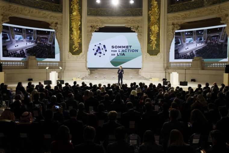 Emmanuel Macron à Paris, le 11 février 2025. ( AFP / LUDOVIC MARIN )
