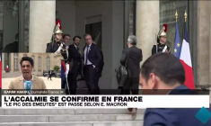 Emeutes : Macron se dit "très prudent" sur le retour au calme mais juge le pic "passé"