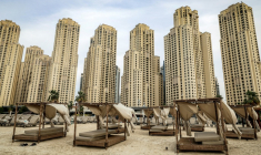 La plage de Jumeirah Beach Residence à Dubaï, le 11 mars 2026 ( AFP / Fadel SENNA )