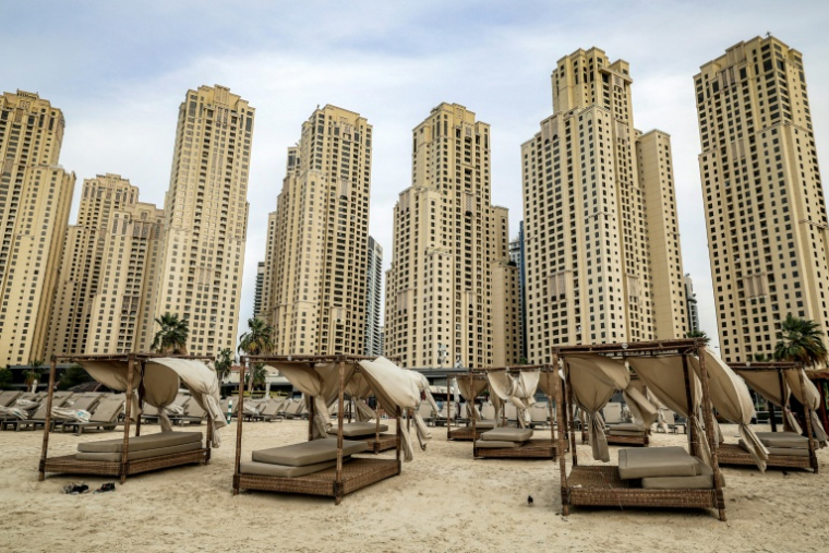 La plage de Jumeirah Beach Residence à Dubaï, le 11 mars 2026 ( AFP / Fadel SENNA )