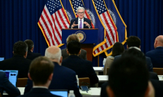 Jerome Powell lors d'une conférence de presse à Washington, le 29 octobre 2025 ( AFP / Jim WATSON )