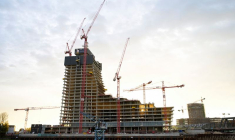 Chantier de construction de l'Elbtower à Hambourg