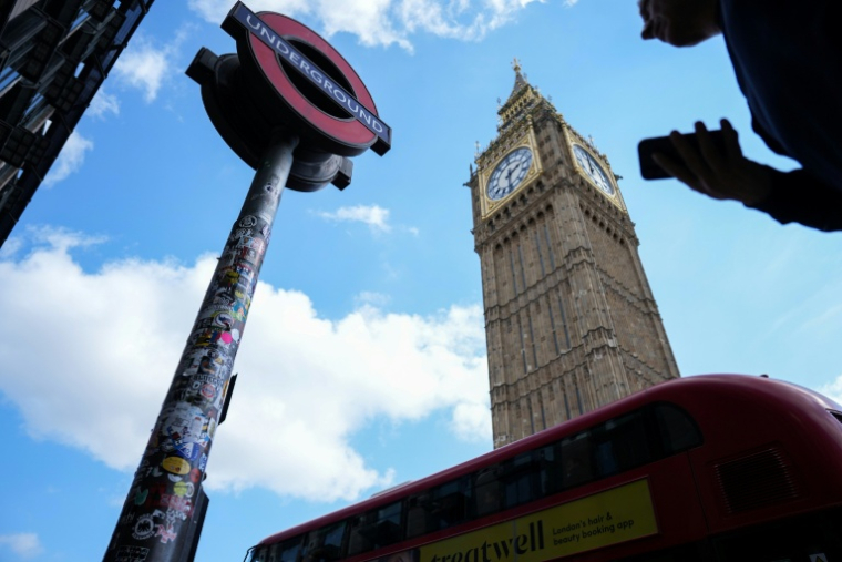 La station de métro Westminster dans le centre de Londres, le 21 avril 2024, nouvelle journée de grève à l'appel des conducteurs ( AFP / CARLOS JASSO )