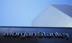 Le logo de la société financière Morgan Stanley est représenté sur un bâtiment à San Diego