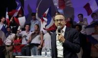 Le ministre de l'Intérieur et président du parti Les Républicains, Bruno Retailleau, lors de son discours de clôture de la rentrée politique des Républicains à Port-Marly, le 7 septembre 2025 dans les Yvelines ( AFP / STEPHANE DE SAKUTIN )